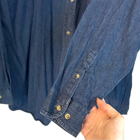 Vintage Coleman Men’s Blue Jean Denim Button Down Shirt Large 100% Cotton Tool - Picture 9 of 10